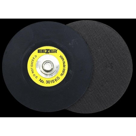 EEZER PRODUCTS 3in Hook and Loop, Heavy Duty Backup Pad, Soft Edge, 5/16x24 Male Thread 3015KS
